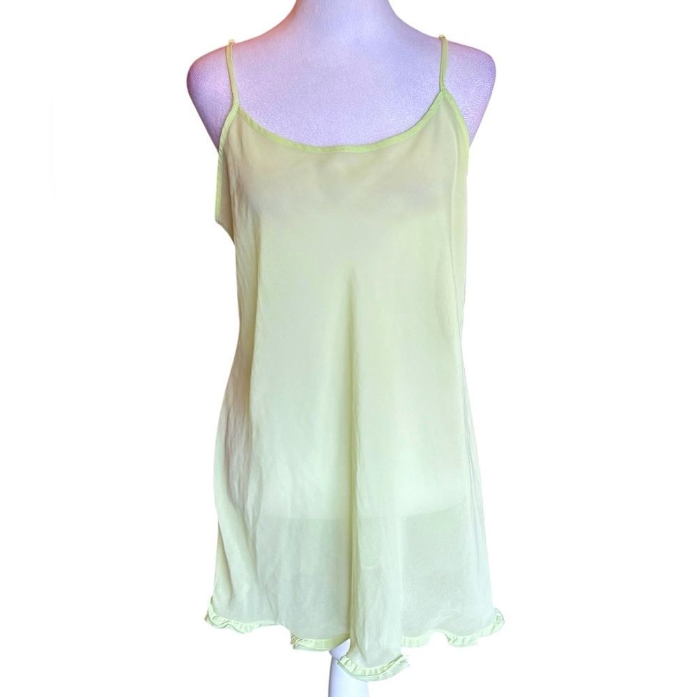Victorias Secret Mint Green Sheer Slip Dress Lingerie Womens Size Medium